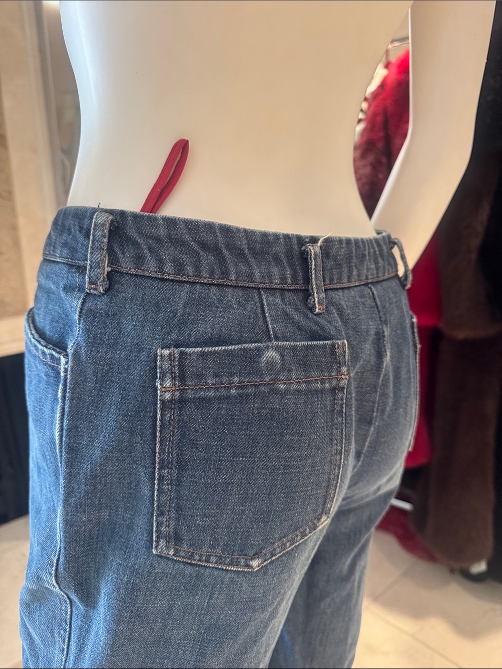 Prada Vintage Bootcut Crop Jeans Dark Wash Denim Made in Italy Size 40 Y2K - Picture 14 of 14